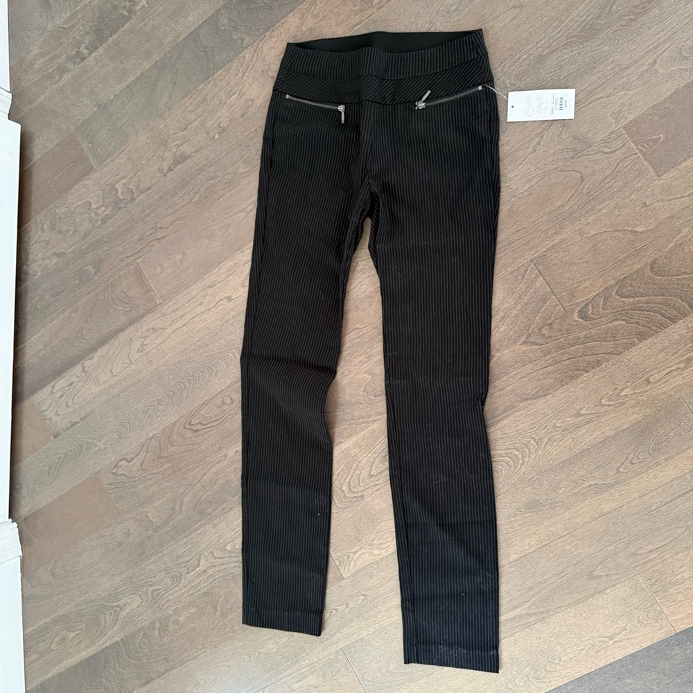 Candie's Black Poll on Pinstripe Skinny Pants